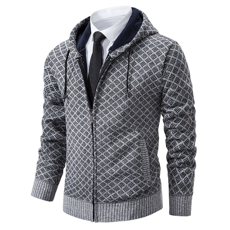 Herren modische Sweatjacke mit Kapuze und elegantem Muster EB