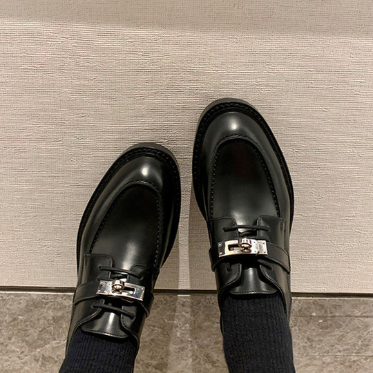 Damen elegante Mokassins mit dekorativer Schnalle EB