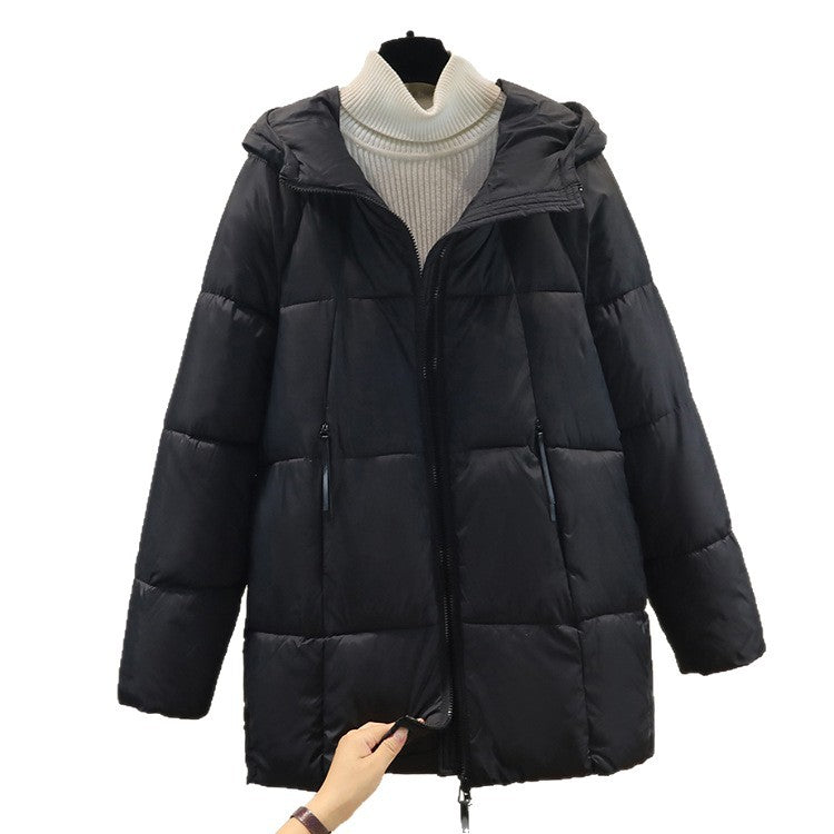 Damen Komfortable und stylische Pufferjacke mit Kapuze und praktischen Reißverschlusstaschen EB