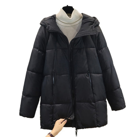 Damen Komfortable und stylische Pufferjacke mit Kapuze und praktischen Reißverschlusstaschen EB