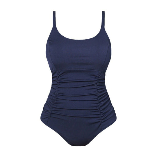 Damen Einteiler Badeanzug mit eleganter Raffung EB