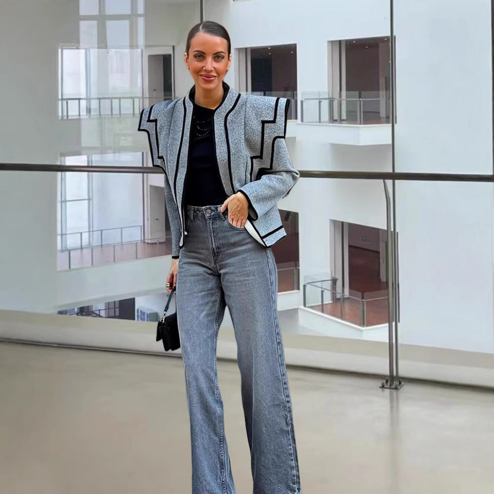 Damen Modische Jacke mit auffälligem Design EB