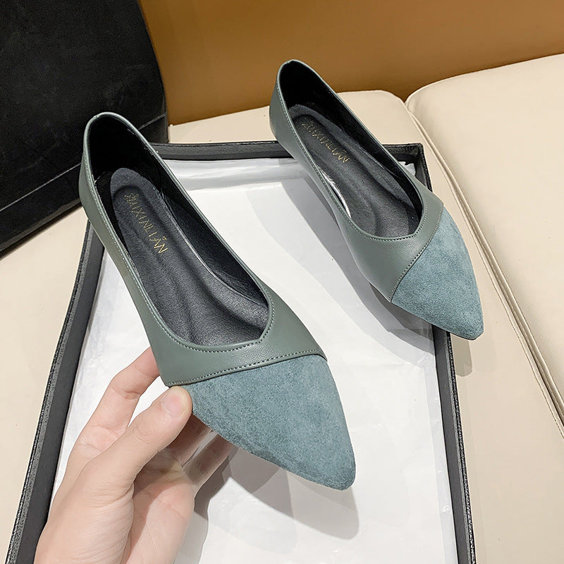Damen elegante Ballerinas mit spitzem Zehenbereich EB