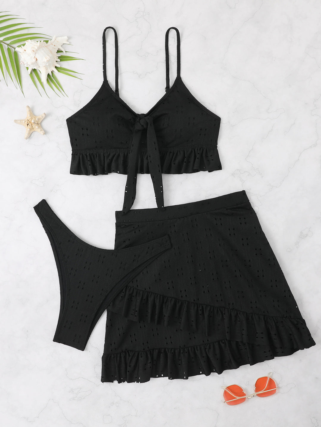 Damen Bikiniset mit Rüschendetails EB