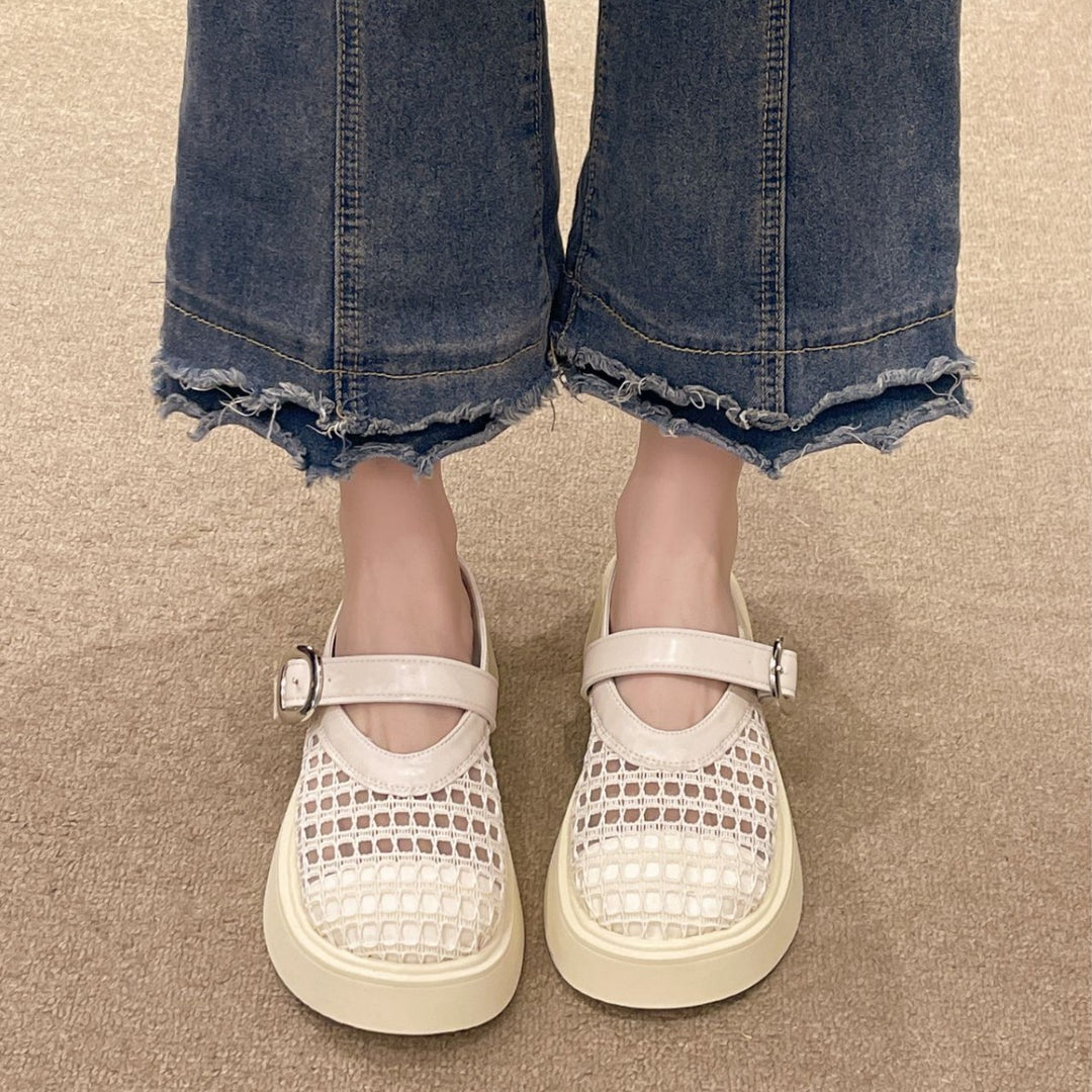 Damen Komfortable Clogs mit trendy Netzdesign und modischer Schnalle EB
