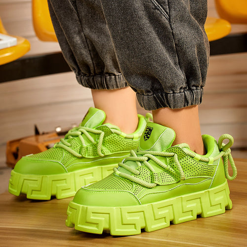Damen Sportliche Chunky Sneakers mit atmungsaktivem Obermaterial und rutschfester Sohle EB