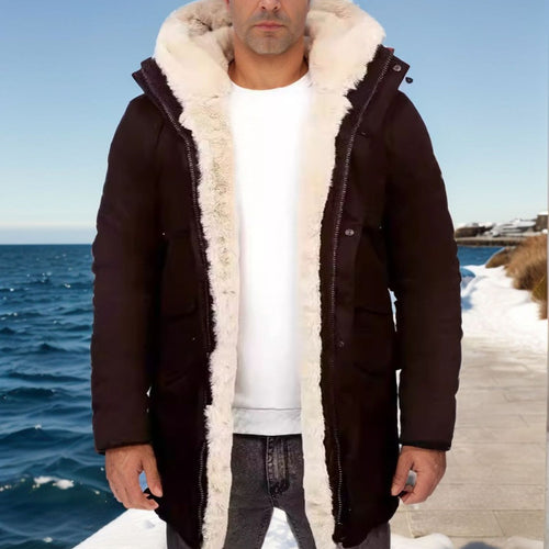Damen elegante und warme Fleecejacke mit Kapuze EB