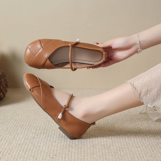 Damen Ballerinas mit dekorativem Riemen EB