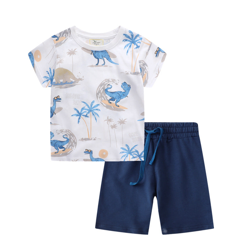 Jungen Sommer Outfit mit Dinosaurier-Print EB