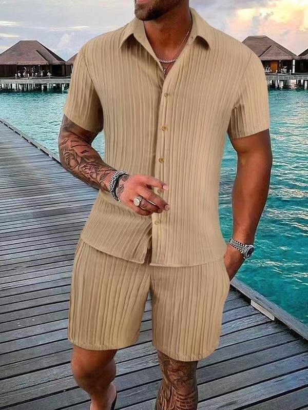 Herren atmungsaktives Sport-Set mit Kurzarm-Hemd und Shorts EB