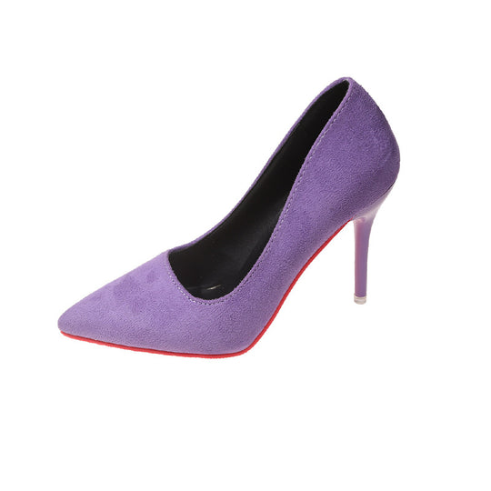 Damen Elegante spitze Pumps mit transparentem Absatz und weichem Obermaterial EB