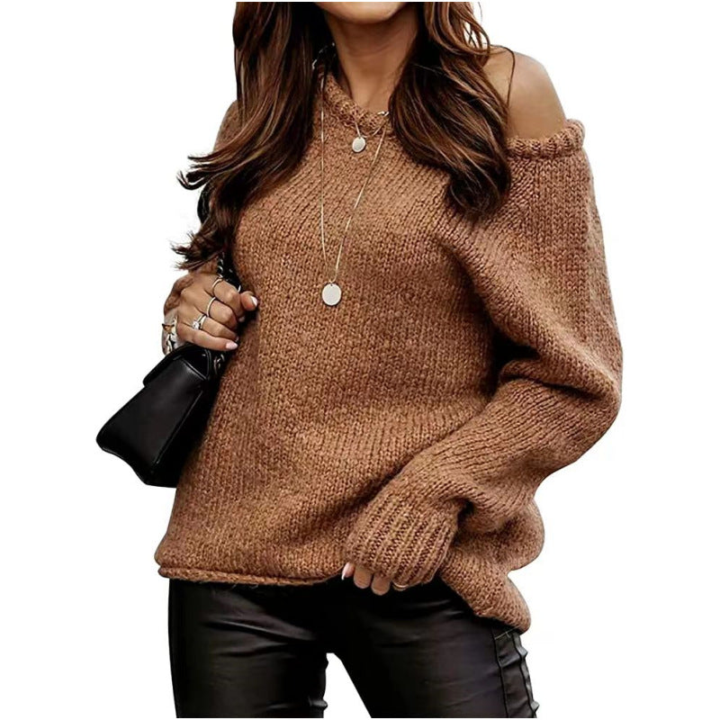 Damen Off-Shoulder Strickpullover EB