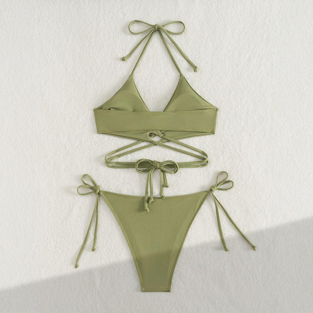 Damen raffinierter und verstellbarer Triangel-Bikini EB