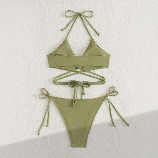 Damen raffinierter und verstellbarer Triangel-Bikini EB