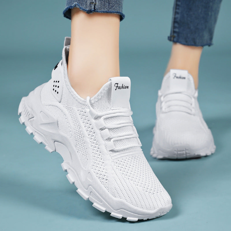 Damen Laufend sportive Sneakers mit atmungsaktivem Mesh-Obermaterial und rutschfester Sohle EB