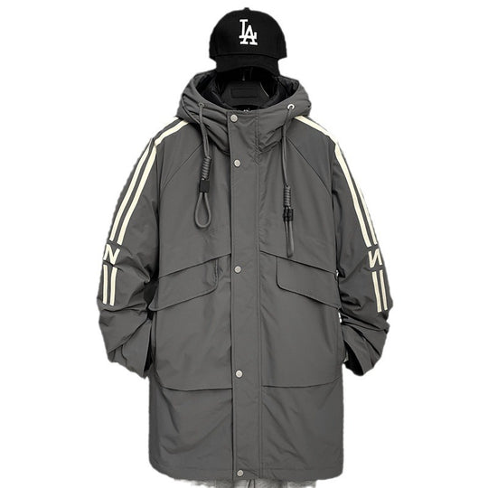 Herren modische Winterjacke mit praktischen Taschen und hohem Kragen EB