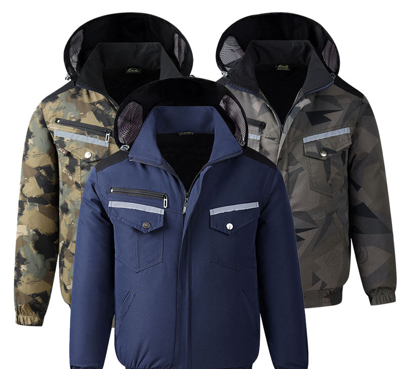 Herren multifunktionale Sicherheitsjacke mit abnehmbarer Kapuze R&B