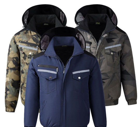 Herren multifunktionale Sicherheitsjacke mit abnehmbarer Kapuze R&B
