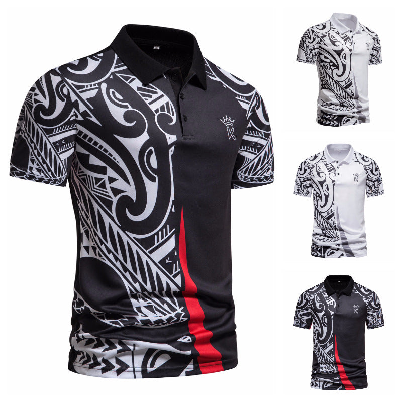 Herren Poloshirt mit modernem grafischen Design und atmungsaktiven Eigenschaften EB