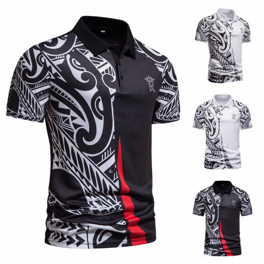 Herren Poloshirt mit modernem grafischen Design und atmungsaktiven Eigenschaften EB