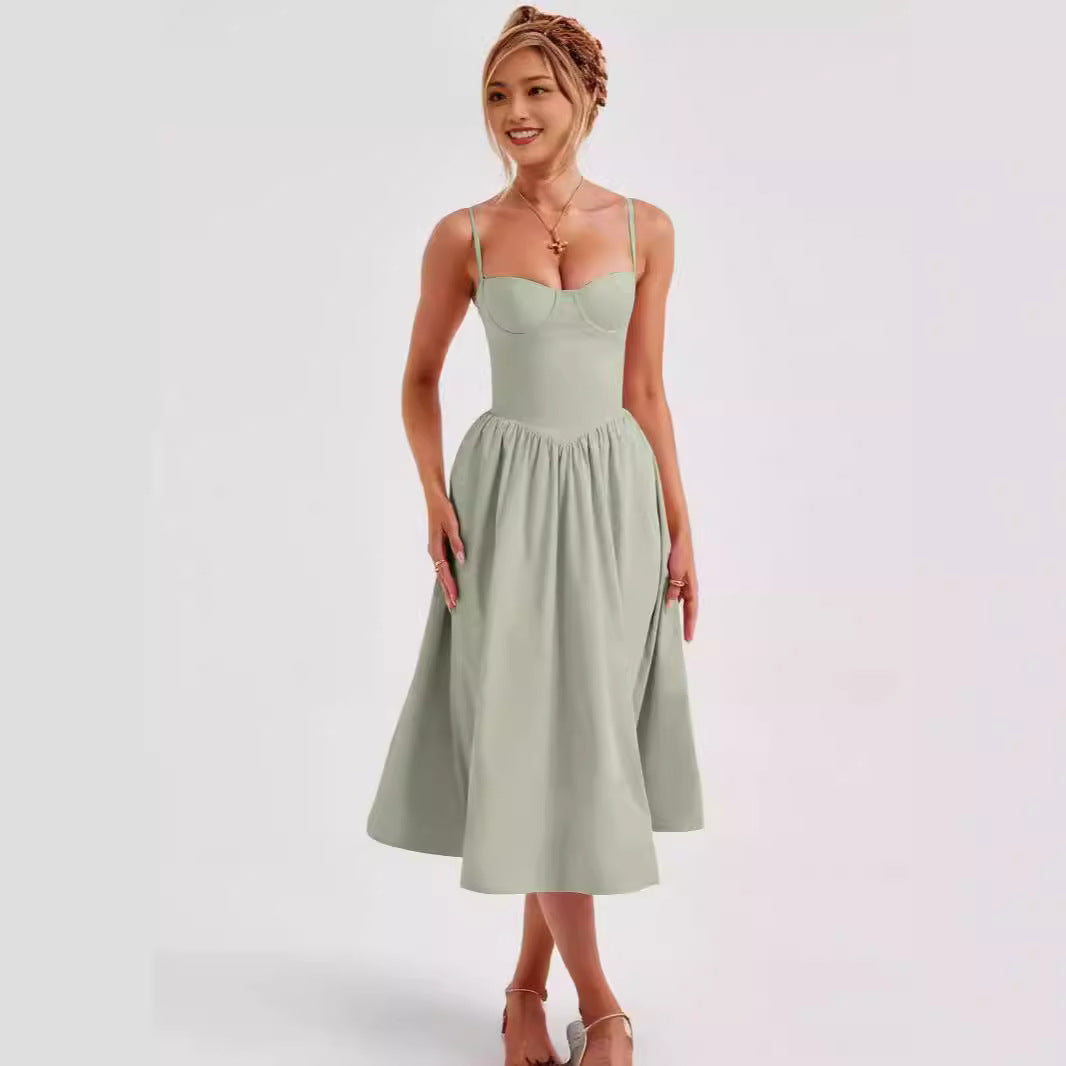 Damen Midi-Kleid mit taillierter Silhouette und A-Linie EB