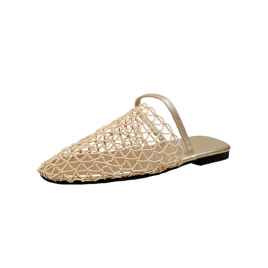 Damen offene Mules mit netzartigem Design und komfortablem Fußbett EB