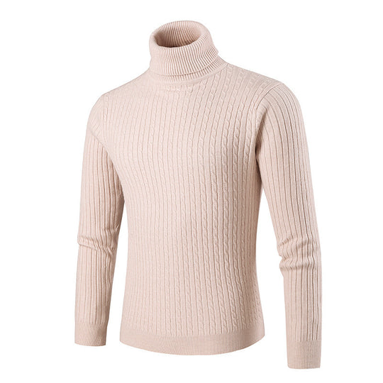 Herren modischer Rollkragenpullover aus strukturiertem Strick EB
