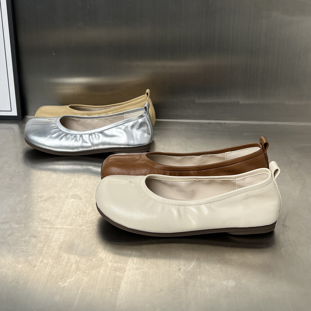 Damen elegante Ballerinas mit flexiblem Gummizug und leichtem Fußbett EB