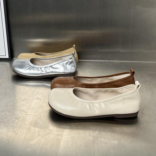 Damen elegante Ballerinas mit flexiblem Gummizug und leichtem Fußbett EB