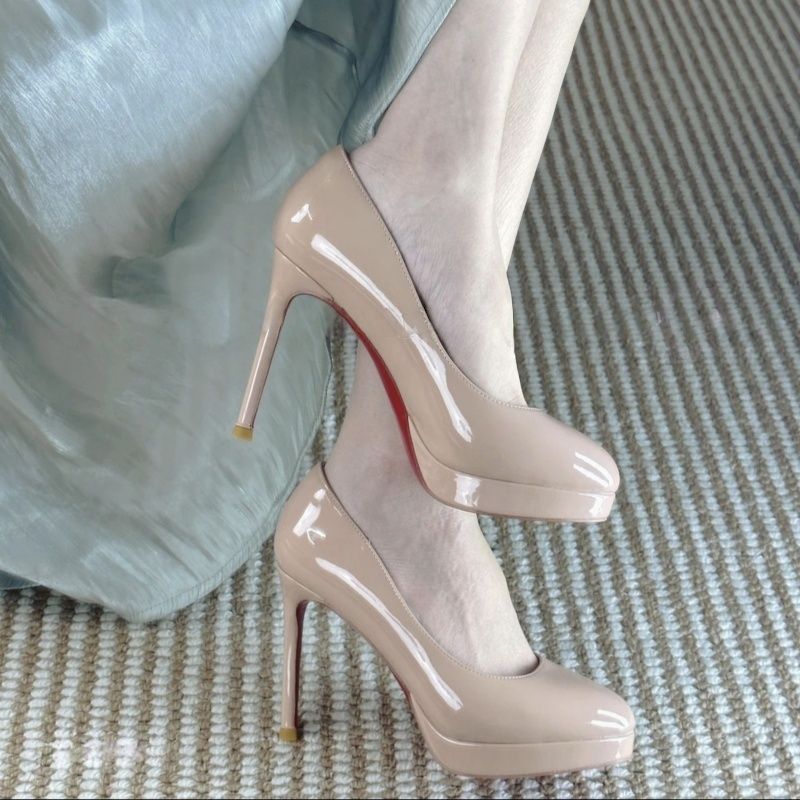 Damen glänzende Stiletto Pumps mit hoher Absatzform EB