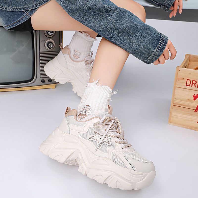 Damen Komfortable Chunky Sneakers mit einzigartigem Stern-Design EB