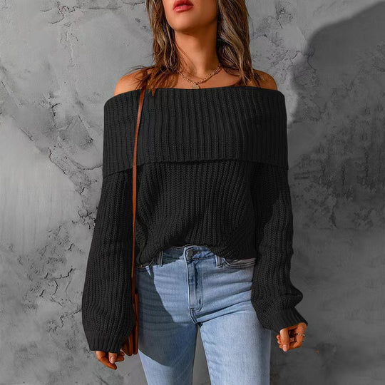 Damen Off-Shoulder Strickpullover EB