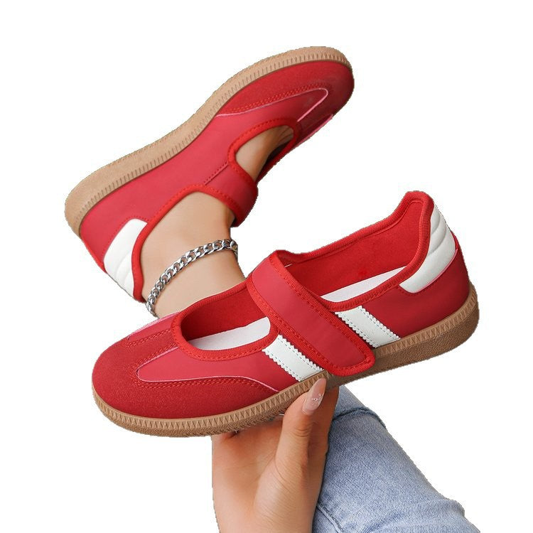 Damen Mary-Jane-Sneaker mit Klettverschluss, leichter Profilsohle und Komfortfußbett EB