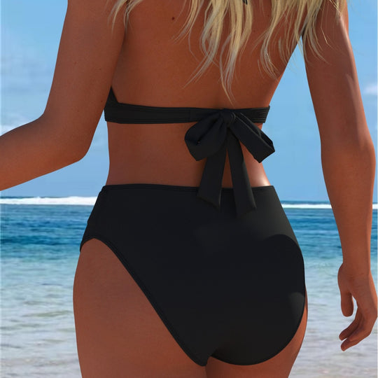 Damen Bikini mit luxuriösem Marmormuster und edlen Details EB
