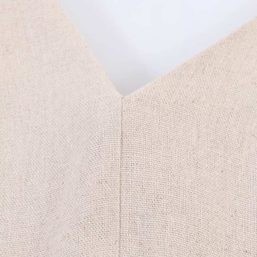Damen Midi-Kleid mit voluminösen Kurzärmeln und schmeichelndem Schnitt EB