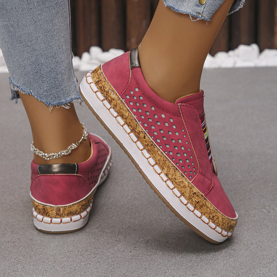 Damen Komfortable Slip-On Sneakers mit raffiniertem Design EB