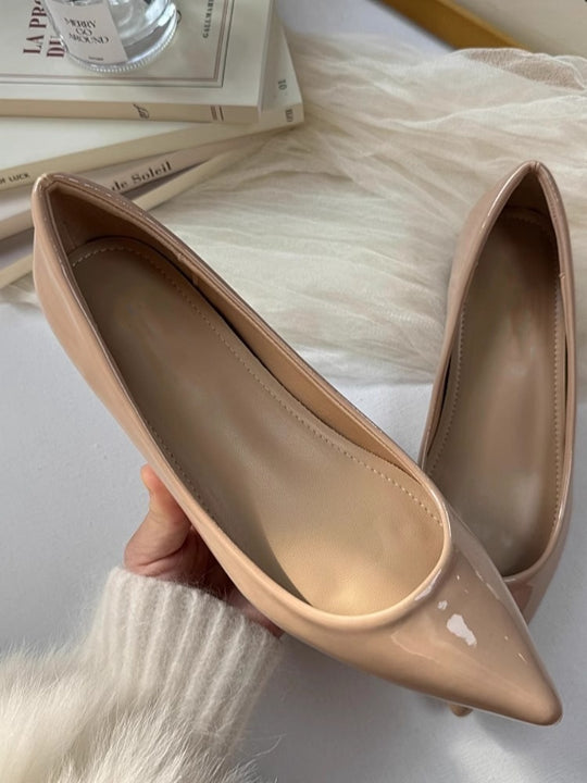Damen spitze Ballerinas mit elegantem Glanzfinish EB