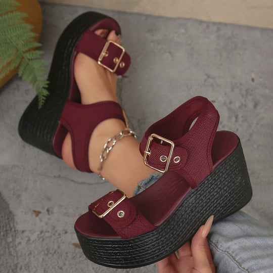 Damen Plattform-Sandalen aus atmungsaktivem Material EB