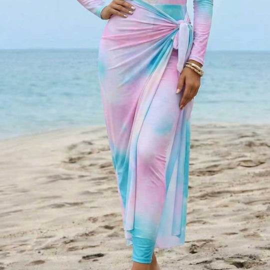 Damen Eleganter Surfanzug mit Reißverschluss und Wickeldetail EB