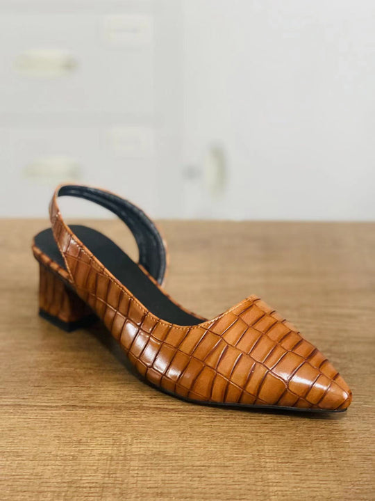 Damen Slingback-Pumps mit elegantem Schlangenmuster EB