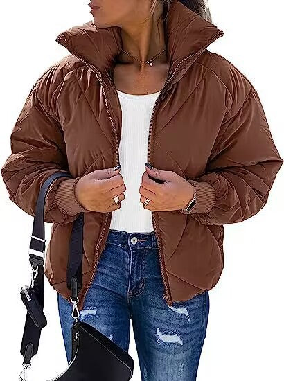Damen Wärmeisolierte Steppjacke mit hohem Kragen und elastischen Bündchen EB