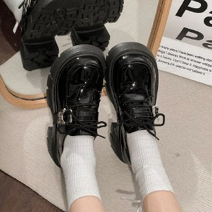 Damen modische Schnürschuhe mit elegantem Schnallen-Detail EB