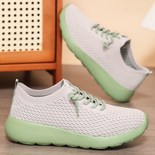 Damen Sportliche Freizeitsneakers mit elastischer Mesh-Oberfläche EB