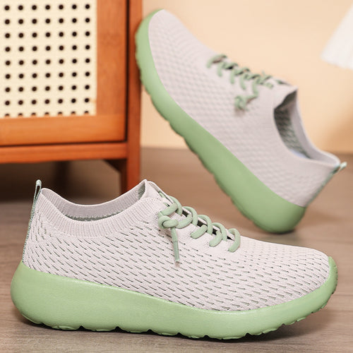 Damen Sportliche Freizeitsneakers mit elastischer Mesh-Oberfläche EB
