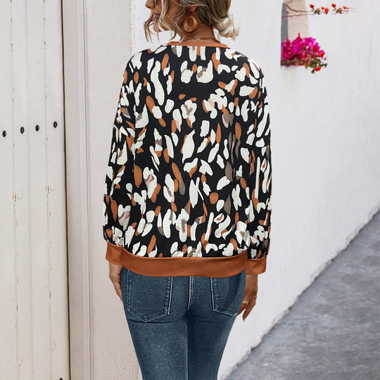 Damen Freizeitpullover mit modernem Leopardenmuster EB
