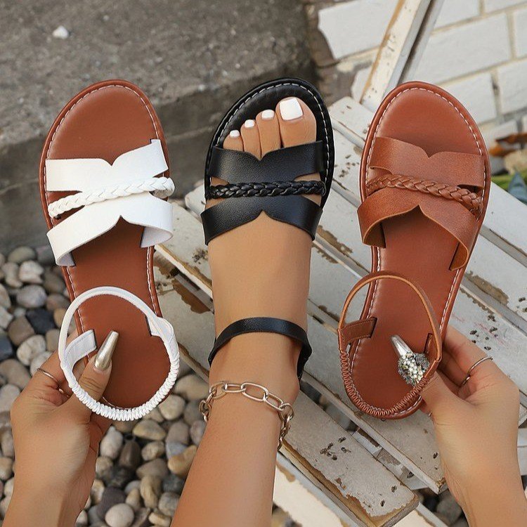 Damen Komfortable Sandalen mit elegantem Flecht-Design EB