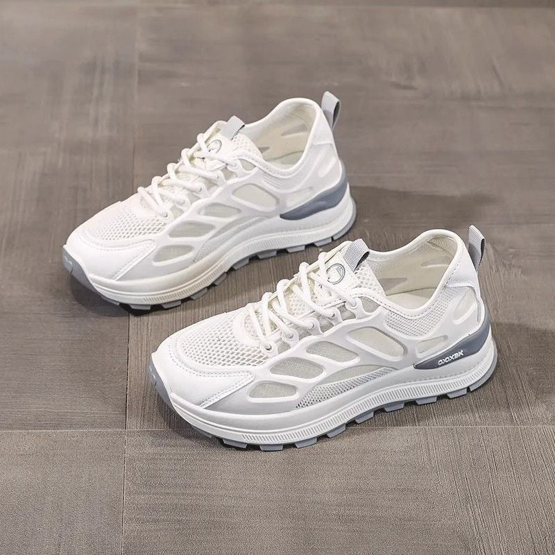 Damen Sportliche Leichtgewicht Sneakers mit atmungsaktiver Mesh-Oberfläche EB