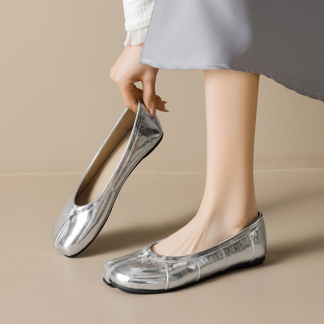 Damen Ballerina mit geschmeidigem Leder und elastischem Komfort EB