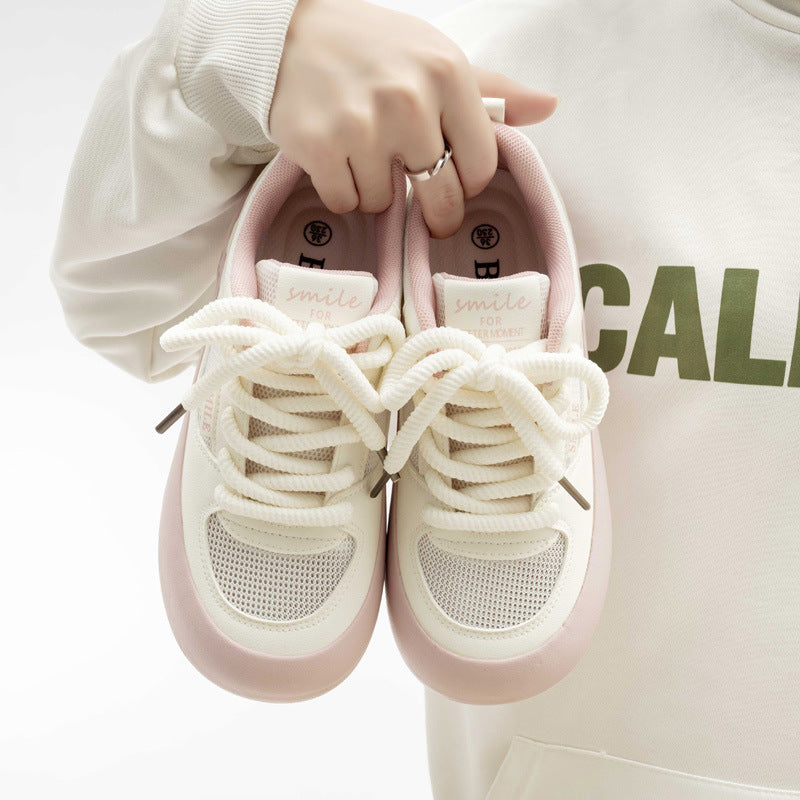 Damen Plattform Sneakers mit atmungsaktiver Mesh-Oberfläche und rutschfester Sohle EB