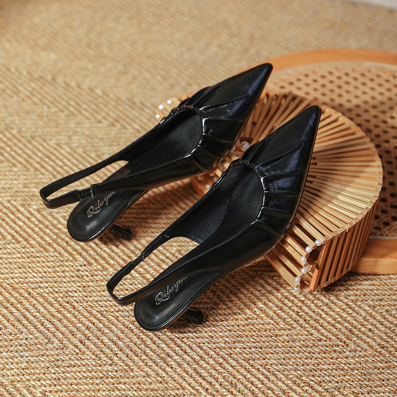 Damen Slingback-Pumps mit feinem Falten-Design EB